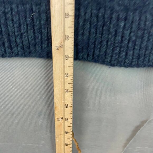 L.L.Bean Wool Sweater Men M Blue Shawl Collar Knit Pullover Classic Winter - Picture 5 of 6